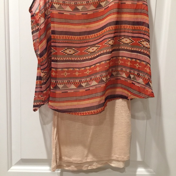 Urban Outfitters Aztec Layered Zipper Tank M - Picture 3 of 5